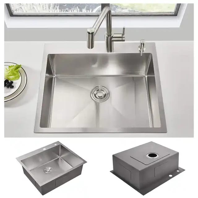 Kitchen Sink Bowl Stainless Steel Hand Made HM50*40cm