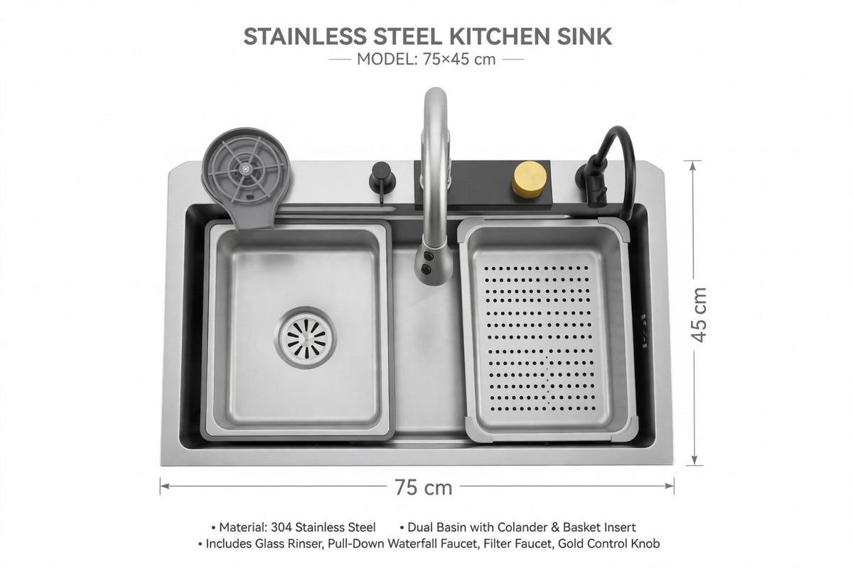 Multifunctional Kitchen Sink Bowl | Grey